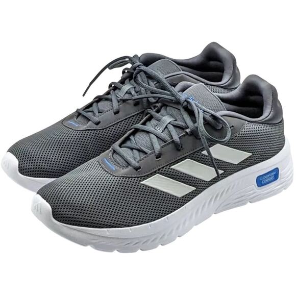 adidas Men’s Cloud foam Comfy Everyday Shoes Grey White Size 9 NEW in Box - Picture 2 of 10